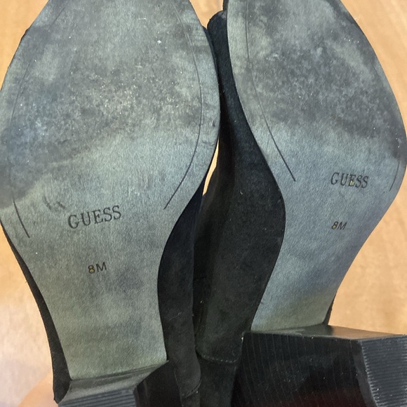 Guess peep toe black suede bootie 8 - Picture 6 of 7